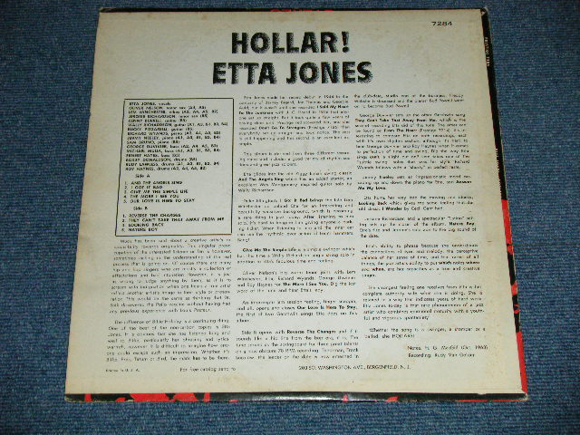 画像: ETTA JONES -  HOLLAR!  ( Ex/Ex+++)  / 1964 Version  US AMERICA 3rd Press "DARK BLUE with SILVER print TRIDENT logo Oon RIGHT Label" MONO Used LP