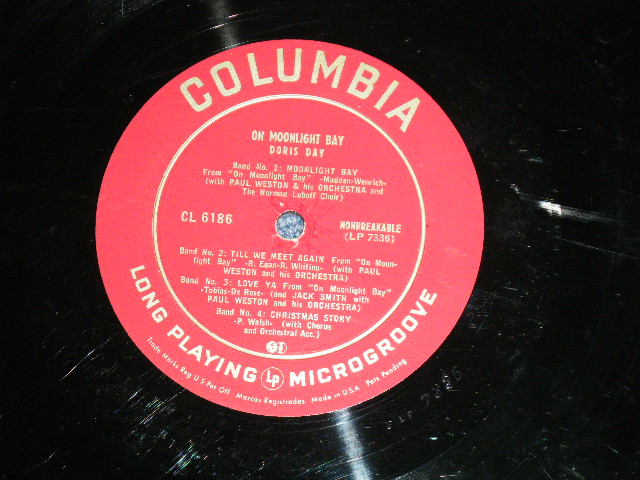 画像: DORIS DAY  - ON MOONLIGHT BAY ( Ex/Ex-)  /1951 US AMERICA ORIGINAL Used 10"LP  