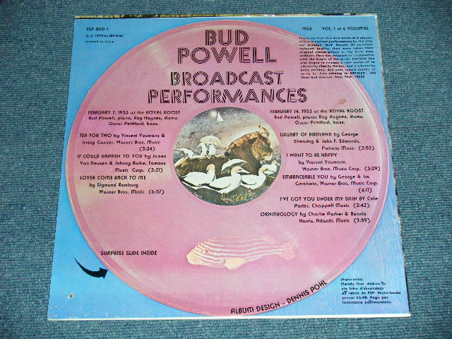 画像: BUD POWELL - BROADCAST PERFORMANCES 1953 VOL.1 of 6 VOLUMES ( Ex+++/MINT-) / 1973  US AMERICA ORIGINAL "RED WAX VINYL"  Used    LP