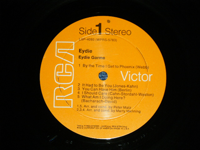 画像: EYDIE GORME -  EYDIE (Ex++/Ex++ Looks:Ex+++ )   / 1968 US AMERICA ORIGINAL  STEREO Used LP