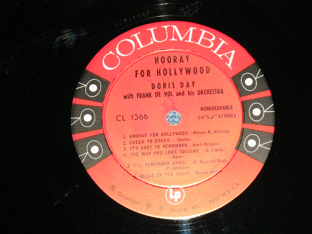画像: DORIS DAY - HOORAY FOR HOLLYWOOD VOL.1  ( Ex+/Ex+++ ) / 1959 US ORIGINAL 6 EYES Label Mono Used LP