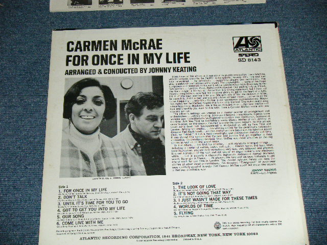 画像: CARMEN McRAE -  THE SOUND OF SILENCE (MINT-/MINT-)  /  1968 US AMERICA ORIGINAL "GREEN and RED 1841 BROADWAY Label" STEREO Used LP 