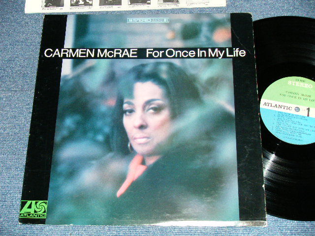 画像1: CARMEN McRAE -  FOR ONCE IN MY LIFE ( Ex++/Ex++ Looks:Ex+ )  /  1967 US AMERICA ORIGINAL "GREEN and BLUE Label" STEREO Used LP 