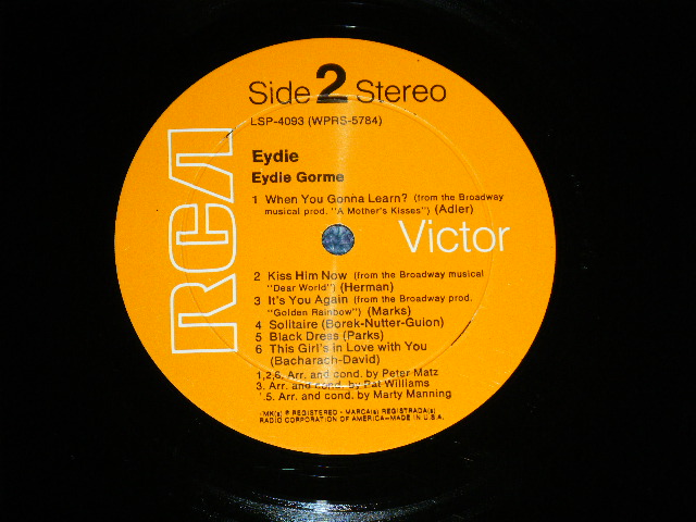 画像: EYDIE GORME -  EYDIE (Ex++/Ex++ Looks:Ex+++ )   / 1968 US AMERICA ORIGINAL  STEREO Used LP