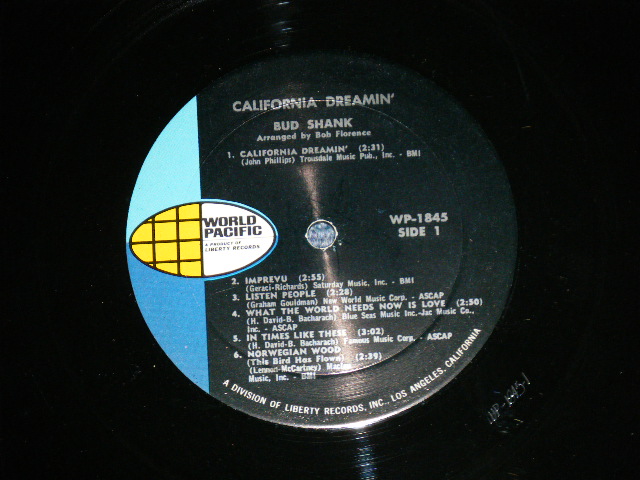 画像: BUD SHANK - CALIFORNIA DREAMIN' ( Ex++/Ex++ Looks:Ex++)  / 1966  US AMERICA ORIGINAL MONO  Used LP  