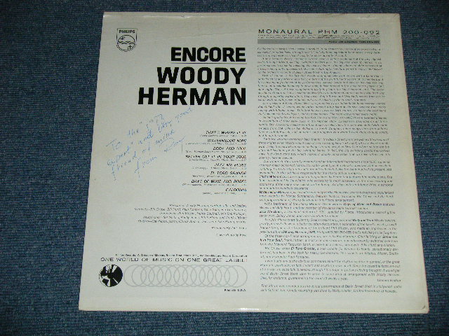 画像: WOODY HERMAN -  ENCORE -1963   ( Ex++/Ex+++) / 1963 US ORIGINAL MONO Used LP  