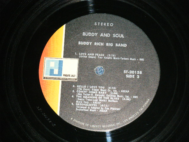 画像: BUDDY RICH BIG BAND -  BUDDY & SOUL  ( Ex/Ex+ ) /  1969 US AMERICA ORIGINAL  STEREO Used LP 