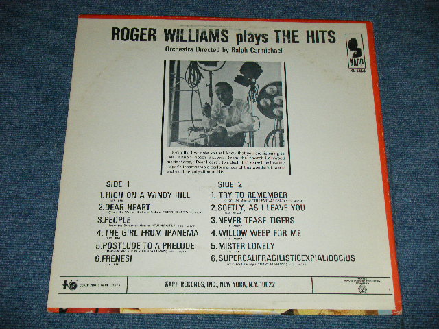 画像: ROGER WILLIAMS - PLAYS THE HITS  ( Ex/Ex++) / 1965 US AMERICA ORIGINAL 1st Press "BLACK with BLUE RING Label" MONO Used LP 