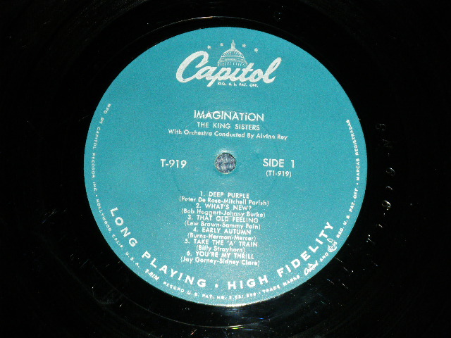画像:  THE KING SISTERS - IMAGINATION  ( Ex/Ex+++)  / 1960  US AMERICA "1st Press TURQOUISE Label" MONO  Used  LP