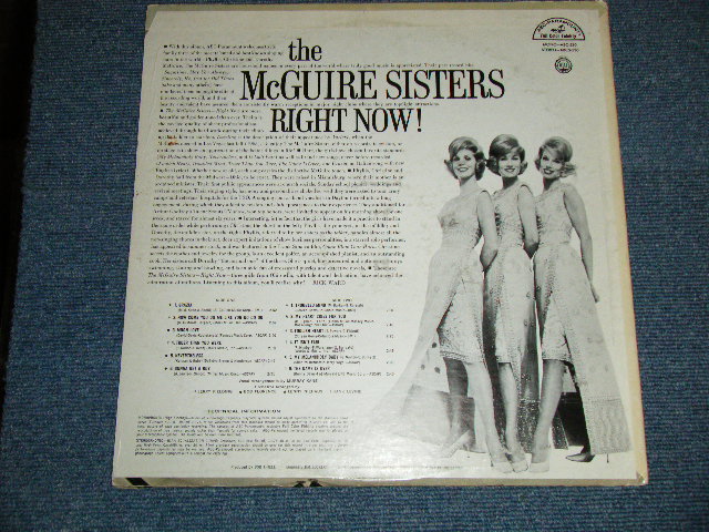 画像: THE McGUIRE SISTERS - RIGHT NOW! ( Ex+/Ex+++ Looks:Ex++) / 1966 US AMERICA ORIGINAL STEREO Used  LP
