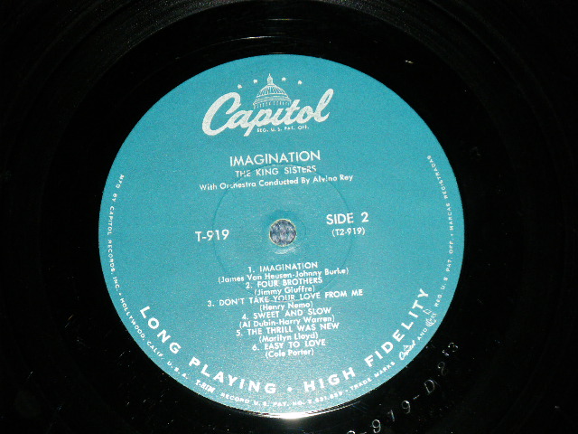 画像:  THE KING SISTERS - IMAGINATION  ( Ex/Ex+++)  / 1960  US AMERICA "1st Press TURQOUISE Label" MONO  Used  LP