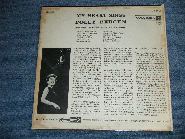 画像: POLLY BERGEN - MY HEART SINGS  ( Ex+/Ex+ ) / 1959 US ORIGINAL "6 EYE'S LABEL" STEREO Used LP 
