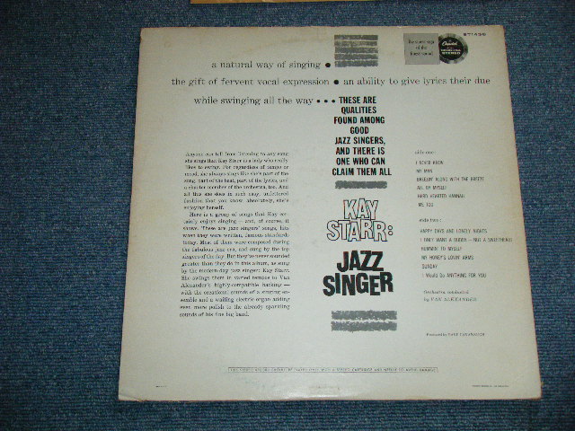 画像: KAY STARR - JAZZ SINGER ( VG+++/Ex++)  / 1960 US AMERICA ORIGINAL 1st Press "BLACK with RAINBOW Ring CAPITOL Logo On LEFT Side "Label MONO LP