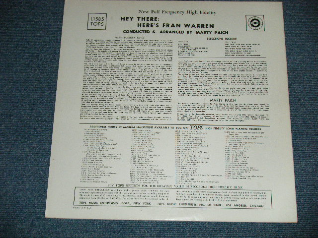 画像: FRAN WARREN - HEY THERE! ( Ex+++/MINT- ) / 1950's  US AMERICA ORIGINAL MONO LP