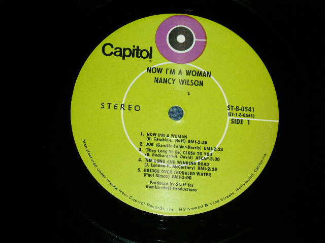 画像: NANCY WILSON  - NOW I'M A WOMAN  ( MINT-/Ex+++ B-3;Ex+) / 1970 US AMERICA ORIGINAL "LIME GREEN with PURPLE 'C' Logo on TOP Label" STEREO Used  LP