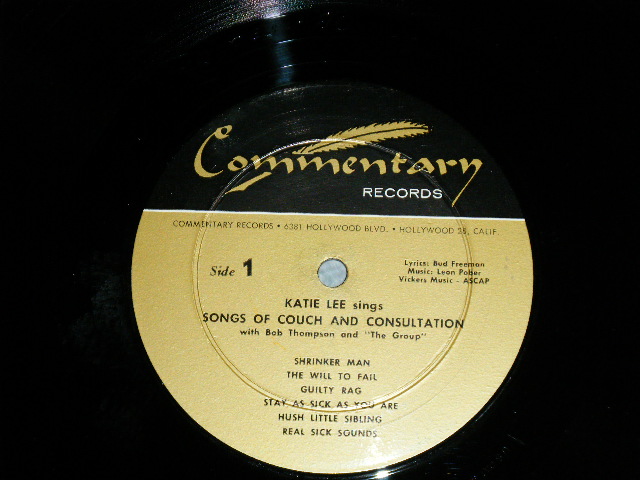 画像: KATIE LEE - SONGS OF COUCH and CONSULTATION  (Ex++/Ex+ Looks:Ex) / 1957 US AMAERICA ORIGINAL MONO Used LP 