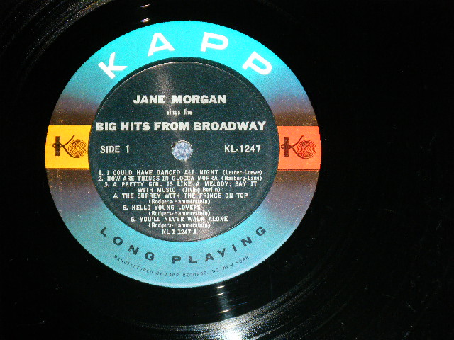 画像: JANE MORGAN - THE BIG HITS FROM BROADWAY   ( Ex+/Ex+++ ) / 1961  US AMERICA ORIGINAL  MONO  Used LP 