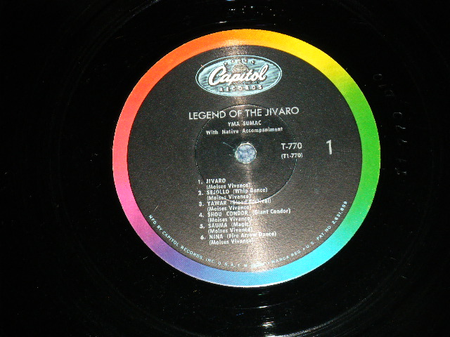 画像: YMA SUMAC - LEGEND OF THE JIVARO ( Ex++/Ex+++ ) / 1963 US ORIGINAL 3rd Press "BLACK With RAINBOW & CAPITOL Logo on TOP" Label Used MONO LP 