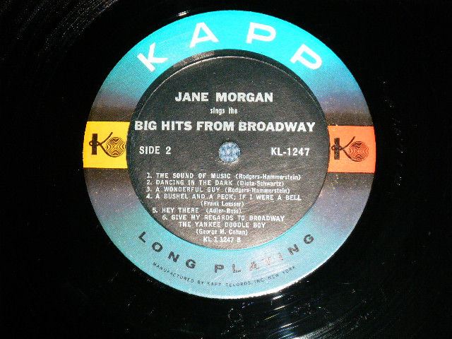 画像: JANE MORGAN - THE BIG HITS FROM BROADWAY   ( Ex+/Ex+++ ) / 1961  US AMERICA ORIGINAL  MONO  Used LP 