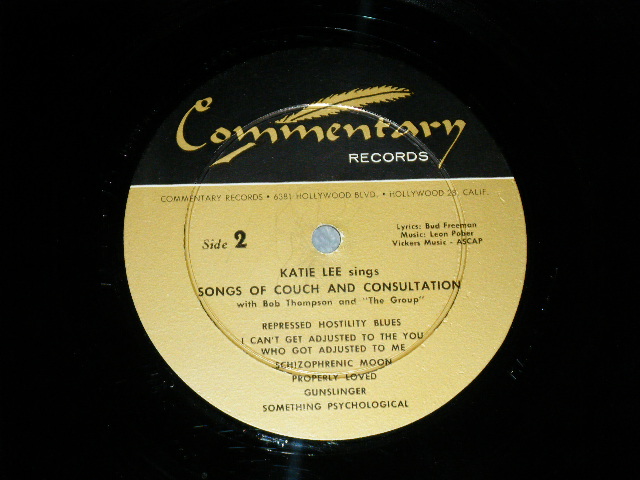 画像: KATIE LEE - SONGS OF COUCH and CONSULTATION  (Ex++/Ex+ Looks:Ex) / 1957 US AMAERICA ORIGINAL MONO Used LP 