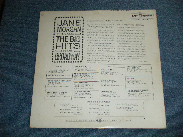 画像: JANE MORGAN - THE BIG HITS FROM BROADWAY   ( Ex+/Ex+++ ) / 1961  US AMERICA ORIGINAL  MONO  Used LP 