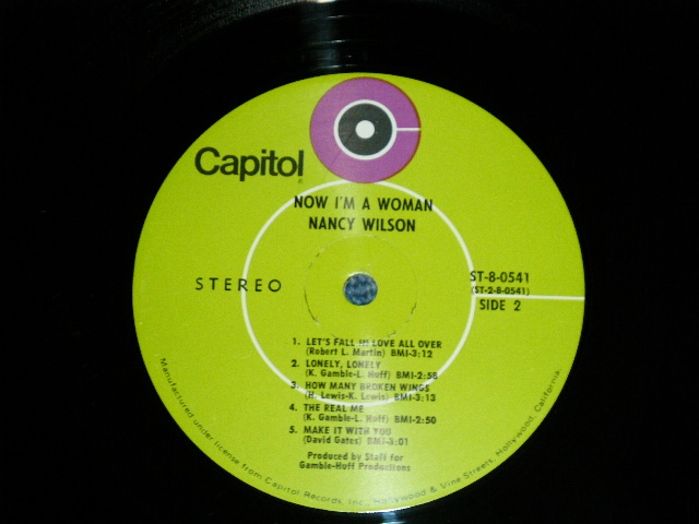 画像: NANCY WILSON  - NOW I'M A WOMAN  ( MINT-/Ex+++ B-3;Ex+) / 1970 US AMERICA ORIGINAL "LIME GREEN with PURPLE 'C' Logo on TOP Label" STEREO Used  LP