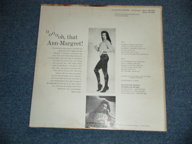 画像: ANN-MARGRET - BACHELORS' PARADISE  ( Ex++/Ex++ ) / 1963 US AMERICA ORIGINAL MONO  Used LP