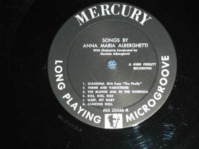 画像: ANNA MARIA ALBERGHETTI - SONGS BY ( Ex /Ex- ) / 1955 US AMERICA ORIGINAL "BLACK withSILVER Print Label"  MONO Used  LP