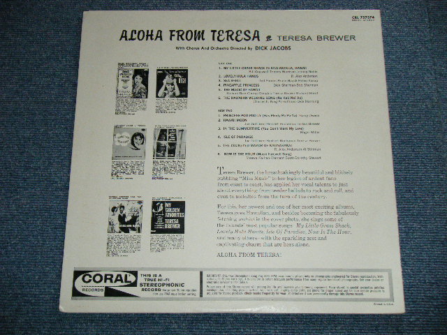 画像: TERESA BREWER - ALOHA FROM TERESA  ( Ex+++/Ex+++ )  / 1961 US AMERICA  ORIGINAL STEREO Used LP