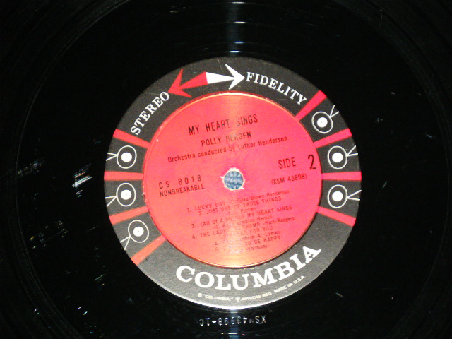 画像: POLLY BERGEN - MY HEART SINGS  ( Ex+/Ex+ ) / 1959 US ORIGINAL "6 EYE'S LABEL" STEREO Used LP 