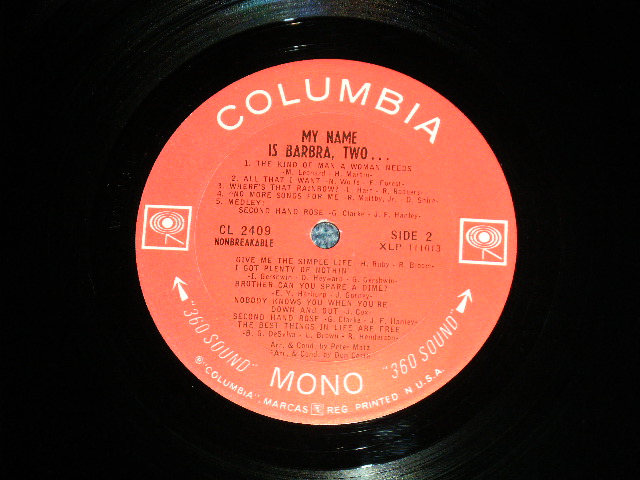 画像: BARBRA STREISAND  - MY NAME IS BARBRA TWO... ( Ex++/MINT-)   / 1965  US AMERICA ORIGINAL "360 Sound Label"  Used LP