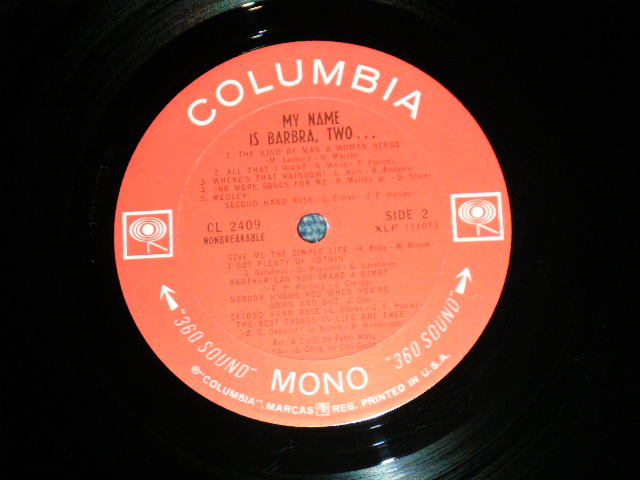 画像: BARBRA STREISAND  - MY NAME IS BARBRA TWO... ( Ex+++/Ex+++ B-1,2,3:Ex)   / 1965  US AMERICA ORIGINAL "360 Sound Label"  Used LP