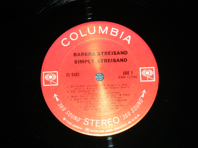 画像: BARBRA STREISAND  - SIMPLY STREISAND. ( MINT-,Ex++/MINT-)   / 1967  US AMERICA ORIGINAL "360 Sound Label"  STEREO Used LP