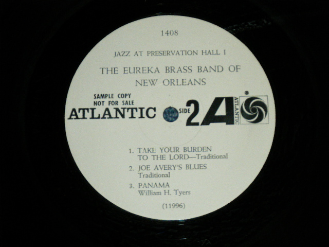 画像: EUREKA BRASS BAND - JAZZ AT PRESERVATION HALL 1  ( Ex++/Ex++ ) / 1963 US AMERICA  "WHITE LABEL PROMO"" MONO  Used LP 