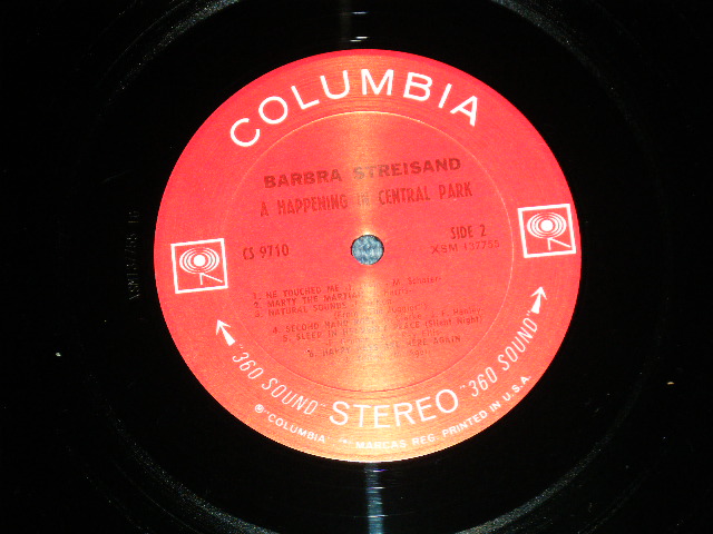 画像: BARBRA STREISAND  -  A HAPPENING IN CENTRAL PARK. ( MINT-/MINT-)   / 1968  US AMERICA ORIGINAL "360 Sound Label"  STEREO Used LP