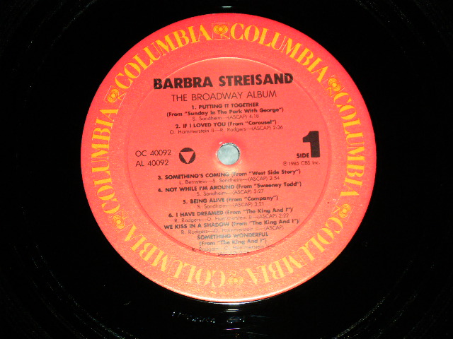 画像: BARBRA STREISAND  - THE BROADWAY ALBUM (MINT/MINT ) With TITLE SEAL on FC  / 1985 US AMERICA ORIGINALUsed  LP