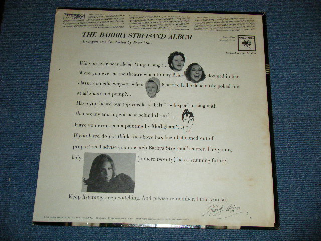 画像: BARBRA STREISAND  -  THE BARBRA STREISAND  ALBUM   ( Ex++/MINT-)   / 1966  US AMERICA ORIGINAL "360 Sound Label"  STEREO Used LP
