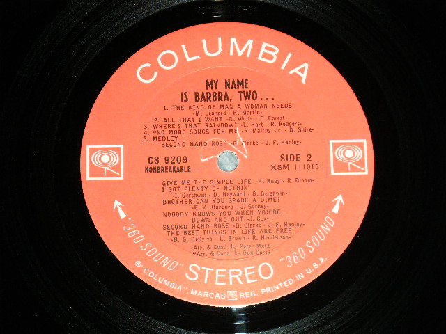 画像: BARBRA STREISAND  - MY NAME IS BARBRA TWO... (Ex+++/MINT-) / 1965  US AMERICA ORIGINAL "360 Sound Label" STEREO  Used LP