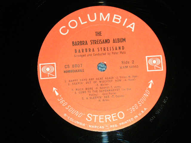 画像: BARBRA STREISAND  -  THE BARBRA STREISAND  ALBUM   ( Ex++/MINT-)   / 1966  US AMERICA ORIGINAL "360 Sound Label"  STEREO Used LP