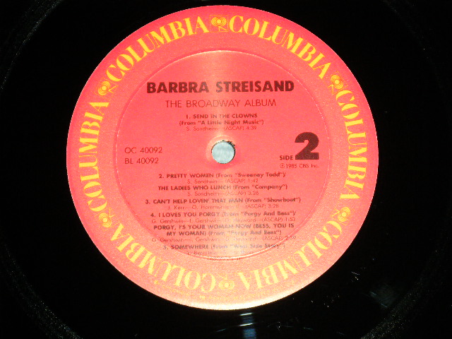 画像: BARBRA STREISAND  - THE BROADWAY ALBUM (MINT/MINT ) With TITLE SEAL on FC  / 1985 US AMERICA ORIGINALUsed  LP