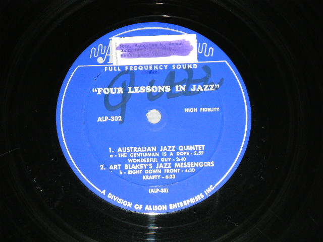 画像: ART BLAKEY Jazz Messangers, CHARLIE MINGUS, AUSTRALIAN JAZZ Quintet, JOHNNY RICHARDS - 4 LESSONS IN JAZZ  ( VG/Ex+++ ) / 1956 US AMERICA ORIGINAL  MONO Used LP 