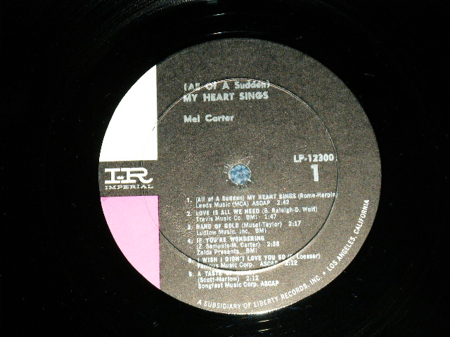 画像: MEL CARTER - (ALL OF A SUDDEN) MY HEART SINGS   ( Ex+++/Ex+++ )   / 1966 US AMERICA ORIGINAL STEREO Used  LP 