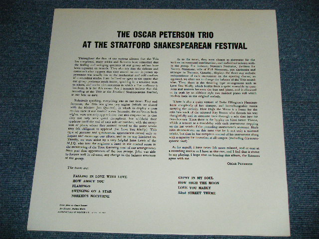画像: OSCAR PETERSON TRIO -  AT THE STRATFORD SHAKESPEAREAN FESTIVAL  ( Ex++/MINT- ) /  1974? HOLLAND  Used LP 