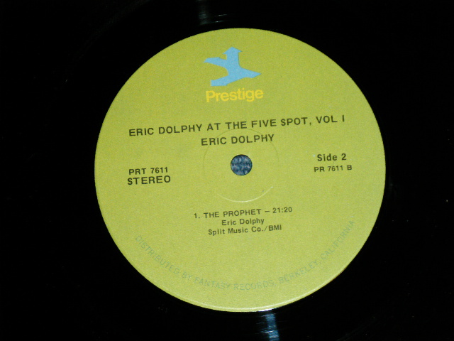 画像: ERIC DOLPHY - AT THE FIVE SPOT, VOL.1 ( Ex+/+/MINT- ) / Early 1970's  US AMERICA "Lime GREEN  Label" Used LP