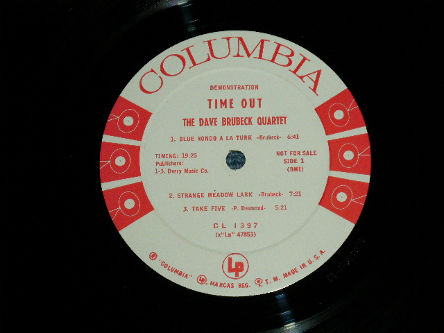 画像: THE DAVE BRUBECK QUARTET -  TIME OUT ( Ex+/Ex++ B-1:Ex- )  / 1960 US ORIGINAL "WHITE LABEL PROMO" 1st Press  "6 EYES Label" MONO Used  LP 