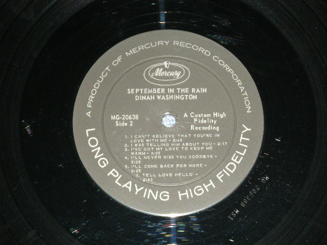 画像: DINAH WASHINGTON -  SEPTEMBER IN THE RAIN ( Ex+/Ex++ ) / 1961 US AMERICA ORIGINAL  MONO  Used LP