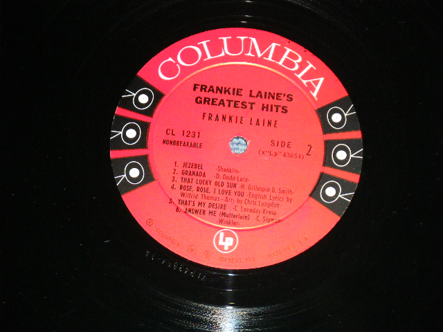 画像: FRANKIE LAINE - GREATEST HITS  ( Ex+/Ex+++ ) / 1958 US AMERICA ORIGINAL "6 EYE'S LABEL"  MONO  Used  LP 