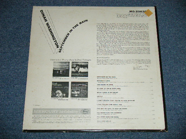 画像: DINAH WASHINGTON -  SEPTEMBER IN THE RAIN ( Ex+/Ex++ ) / 1961 US AMERICA ORIGINAL  MONO  Used LP