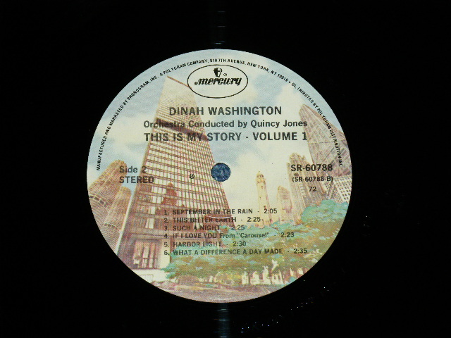 画像: DINAH WASHINGTON - THIS IS MY STORY : GOLDEN HITS VOL.1 ( Ex+/Ex+++ Looks:Ex++) / 1970's  US AMERICA  "STREET Label"  STEREO Used LP