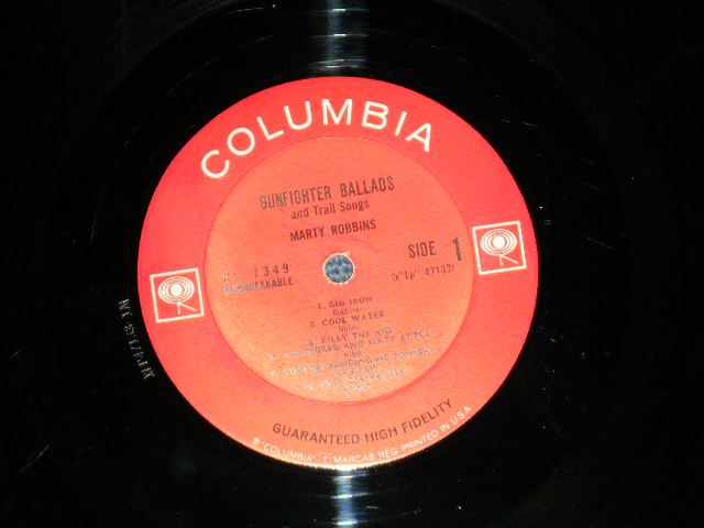 画像: MARTY ROBBINS -  GUNFIGHTER BALLADS AND TRAIL SONGS  (  Ex+/Ex++ Looks:Ex ) / 1960's  US AMERICA 2nd Press "2 Eyes GUARANTEED HIGH FIDELITY on Bottom Label" MONO Used LP 
